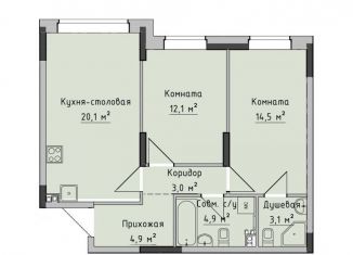 Продаю двухкомнатную квартиру, 63 м2, Ижевск, ЖК Холмогоровский