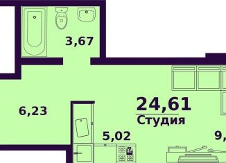 Продажа 1-ком. квартиры, 24.6 м2, Ульяновская область, жилой комплекс Сиреневый, 4