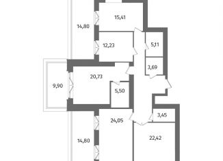 Четырехкомнатная квартира на продажу, 144.3 м2, Санкт-Петербург, Лиственная улица, 22АЕ, муниципальный округ Сосновское