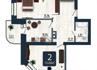 Продам 2-комнатную квартиру, 72 м2, Смоленск, Промышленный район, улица Попова, 30