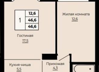 Продается однокомнатная квартира, 46.6 м2, Екатеринбург, метро Динамо
