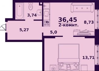 Продаю двухкомнатную квартиру, 36.5 м2, Ульяновск, улица Народного учителя Латышева, 5, ЖК Сиреневый