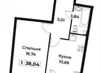 1-комнатная квартира на продажу, 38 м2, Мурино, ЖК Авиатор, проспект Авиаторов Балтики, 29к2