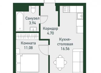 1-ком. квартира на продажу, 36.4 м2, Челябинская область