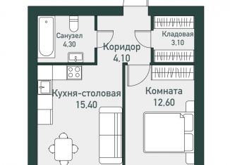 Продаю 1-комнатную квартиру, 39.7 м2, посёлок Западный