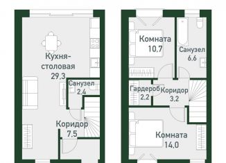 Продажа двухкомнатной квартиры, 75.3 м2, Челябинская область