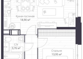 Продаю 2-комнатную квартиру, 41.1 м2, Ленинградская область