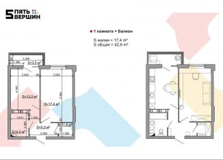 Продажа 1-комнатной квартиры, 42.6 м2, Волгоград, улица Пархоменко, 28