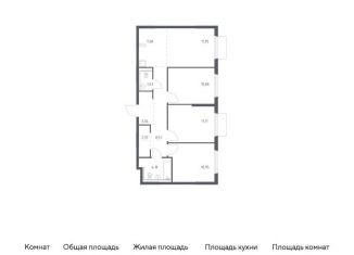 Продаю трехкомнатную квартиру, 71.5 м2, деревня Мисайлово, Каширское шоссе - Молоково - Андреевское