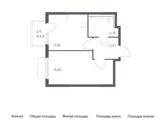 Однокомнатная квартира на продажу, 34.9 м2, Видное, Советская площадь