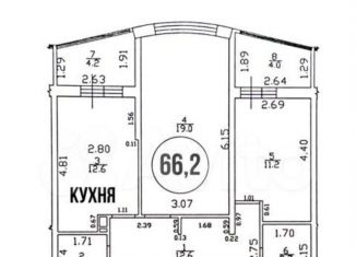 Продажа 2-ком. квартиры, 61.5 м2, Краснодар, Адмиралтейский бульвар, 3к3, ЖК Дружный