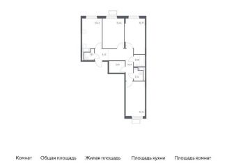 Продается 3-ком. квартира, 77.1 м2, Московская область, жилой комплекс Горки Парк, к4.1