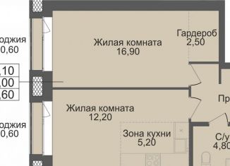 Продажа однокомнатной квартиры, 48 м2, Новосибирск, Красный проспект, 323, ЖК Онега