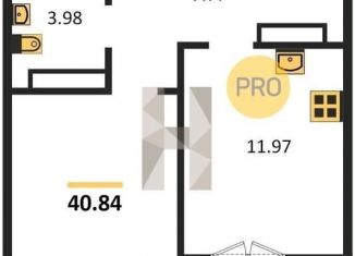 Продажа однокомнатной квартиры, 40.8 м2, Новосибирск, метро Октябрьская