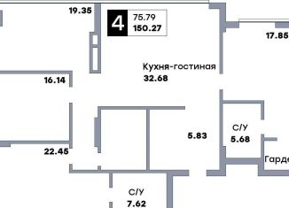 4-ком. квартира на продажу, 150.3 м2, Самара, Октябрьский район