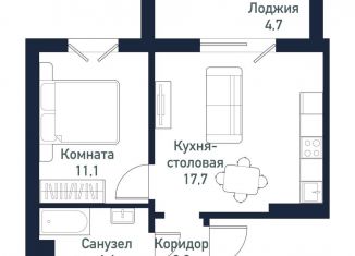 Продается однокомнатная квартира, 35.4 м2, Челябинская область