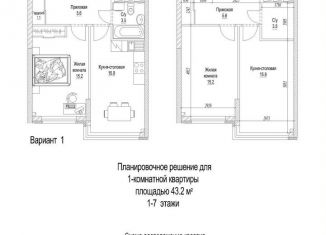 Квартира на продажу со свободной планировкой, 43.2 м2, Кемерово, Рудничный район