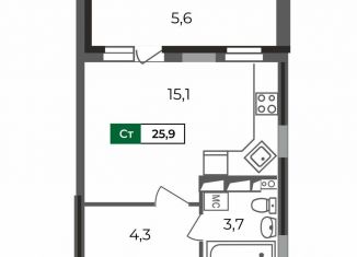 Продам квартиру студию, 25.9 м2, Владимир, Октябрьский район, Сталинградский бульвар, 5