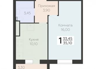 Продается 1-комнатная квартира, 35.1 м2, Всеволожск