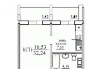 Продажа 1-комнатной квартиры, 32.2 м2, Челябинск