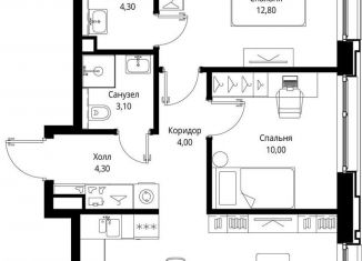 Продаю 2-комнатную квартиру, 57.1 м2, Москва, станция Тушинская