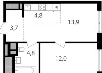 Продается однокомнатная квартира, 39.2 м2, Москва, ВАО