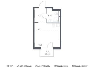 Квартира на продажу студия, 23.5 м2, Московская область, 1-й Стрелковый переулок, 1