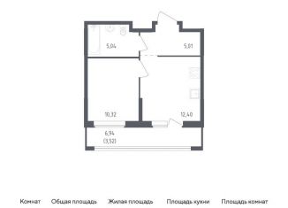 Продажа однокомнатной квартиры, 36.3 м2, деревня Новосаратовка