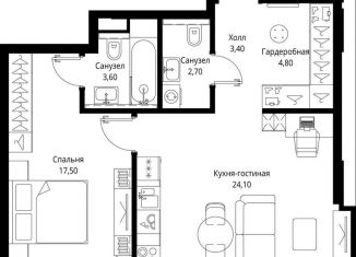 Продается 1-ком. квартира, 56.1 м2, Москва, станция Тушинская