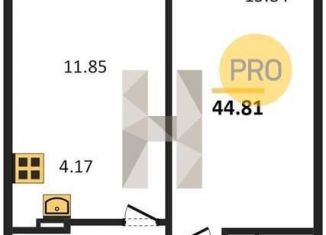 Продаю 2-комнатную квартиру, 44.8 м2, Новосибирск, Ленинский район, улица Забалуева, с9