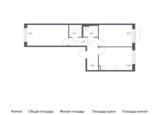 2-комнатная квартира на продажу, 57.5 м2, Москва, жилой комплекс Новое Внуково, к32