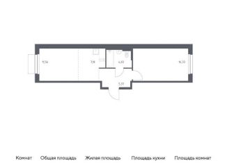 Продам 1-комнатную квартиру, 44.5 м2, поселение Кокошкино, жилой комплекс Новое Внуково, к32