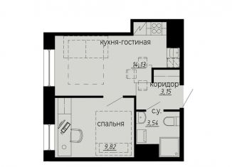 1-комнатная квартира на продажу, 30.6 м2, Санкт-Петербург, метро Площадь Мужества
