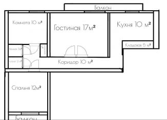 Трехкомнатная квартира на продажу, 68 м2, Джанкой, Московская улица, 132