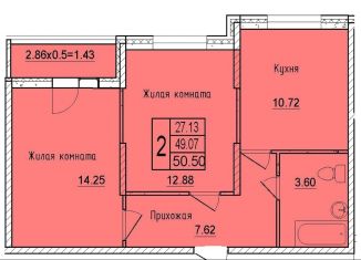 Продается двухкомнатная квартира, 50.5 м2, Краснодарский край