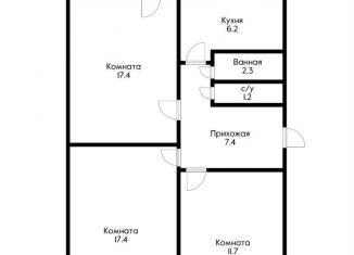 Продам 3-комнатную квартиру, 63 м2, Краснодар, улица Трудовой Славы, 12, улица Трудовой Славы