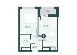 Продается 1-комнатная квартира, 37.2 м2, Курганская область