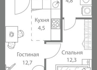 Продажа двухкомнатной квартиры, 39.9 м2, Москва, станция Немчиновка