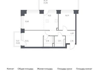 Продается двухкомнатная квартира, 69.5 м2, Москва, метро Минская, улица МЖД Киевское 5-й км, 5с22