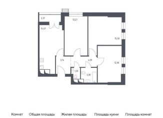 3-комнатная квартира на продажу, 71.1 м2, Московская область, жилой комплекс Спутник, к18