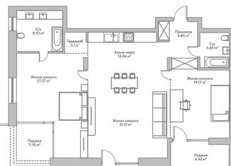 Продажа трехкомнатной квартиры, 122.8 м2, Новосибирск, Дачное шоссе, 20к12В, ЖК Флора и Фауна