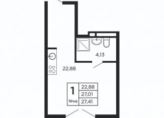 Продам 1-комнатную квартиру, 27.4 м2, Смоленск