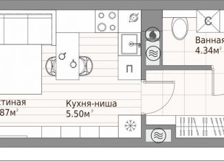 Продажа квартиры студии, 27.5 м2, Татарстан