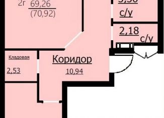 Продажа 2-ком. квартиры, 70.9 м2, Ярославль, ЖК Алые Паруса