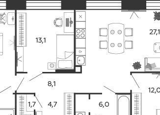 Продажа 3-ком. квартиры, 94.5 м2, Москва, 2-я очередь, к4.1, Даниловский район