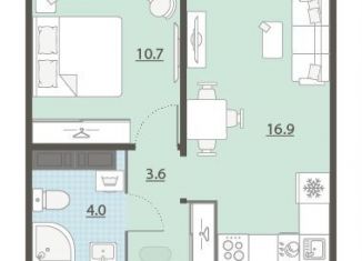 Продается 1-комнатная квартира, 35.3 м2, Екатеринбург, улица Архитектора Белянкина