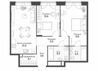 Продажа 2-комнатной квартиры, 72.8 м2, Москва, метро Савеловская, Октябрьская улица, 103