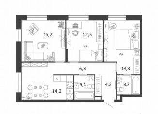 Продается трехкомнатная квартира, 75 м2, Москва, ЖК Шагал, 3-я очередь, к6