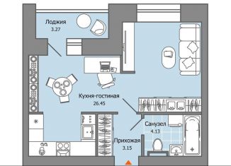 Продам квартиру студию, 35 м2, Удмуртия