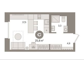 Продам квартиру студию, 25.8 м2, Москва, жилой комплекс Квартал Герцена, к1